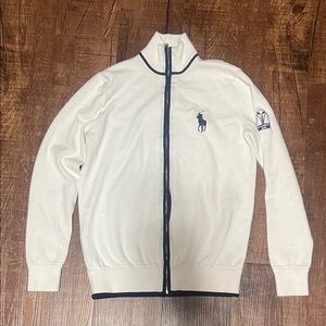 Polo Golf Ralph Lauren White Full Zip Sweater | Size S